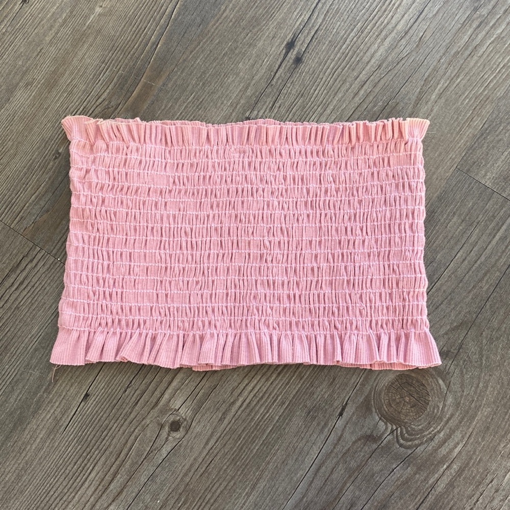 Pink Bandeau Crop Top